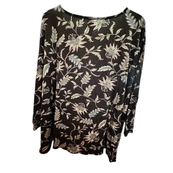 Wynne Lounge Black and White Floral Long Sleeve Women’s Size Large - Picture 6 of 6